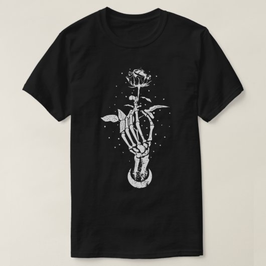 Skeleton Blackcraft Moon Rose Witchcraft T-Shirt (Design vorne)