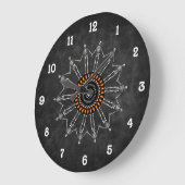 Skeleton Blume Gothic Gray Große Wanduhr (Winkel)