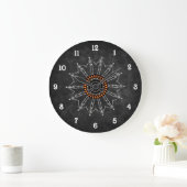 Skeleton Blume Gothic Gray Große Wanduhr (Zuhause)