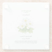 Skeleton-Blumen-Untersetzer – Diphylleia grayi Glasuntersetzer (Rückseite)