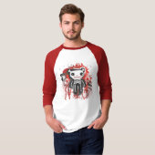 skeleton blutiger Schmutz des Teddybären T-Shirt (Vorne ganz)