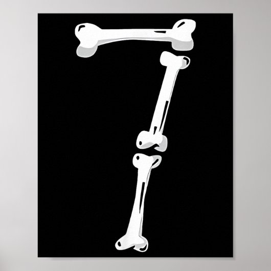 Skeleton Bone Number 7 Creepy Number 67 Six Seven  Poster (Vorne)