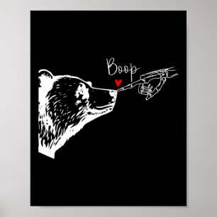 Skeleton Boop Bear Funny Halloween Girls Women Poster