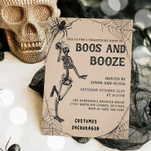 Skeleton Boos & Booze Adult Halloween-Party
