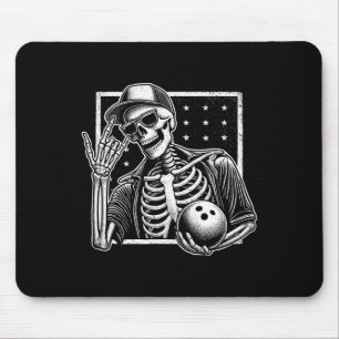 Skeleton Bowling Player Geburtstag Halloween Mens Mousepad
