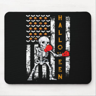 Skeleton Boxen Halloween Boxer Kickboxen MMA USA Mousepad