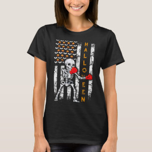 Skeleton Boxen Halloween Boxer Kickboxen MMA USA T-Shirt