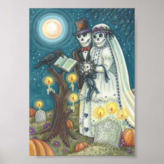 SKELETON BRIDE & GROOM, FRIEDHOF WEDD POSTER (Vorne)