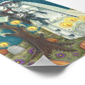 SKELETON BRIDE & GROOM, FRIEDHOF WEDD POSTER (Ecke)