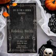 Skeleton Bride Halloween Brautparty Einladung