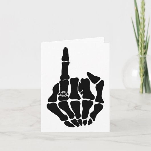 Skeleton Bride Wedding Just Married Spooky Gothic Karte (Vorderseite)