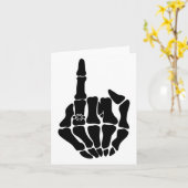 Skeleton Bride Wedding Just Married Spooky Gothic Karte (Gelbe Blume)
