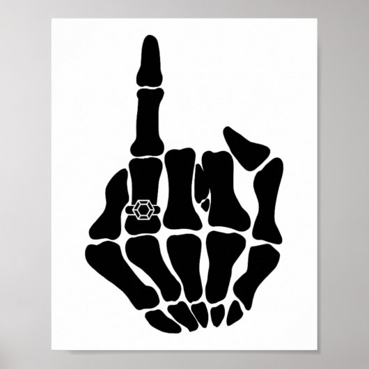 Skeleton Bride Wedding Just Married Spooky Gothic Poster (Vorne)