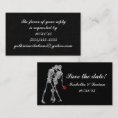 Skeleton Bridge und Groom RSVP-Karten Begleitkarte (Vorne/Hinten)