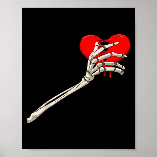 Skeleton Broken Heart Bones Divorce Breakup Heartb Poster (Vorne)