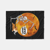 Skeleton Broken Leg Halloween Corgi Sensenmann Scy Fleecedecke (Vorderseite (Horizontal))
