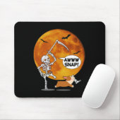 Skeleton Broken Leg Halloween Corgi Sensenmann Scy Mousepad (Mit Mouse)