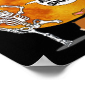 Skeleton Broken Leg Halloween Corgi Sensenmann Scy Poster (Ecke)