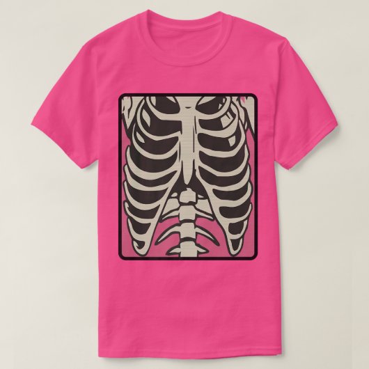 Skeleton Brustkorb XRay Kostümbildner Horror Human T-Shirt (Design vorne)
