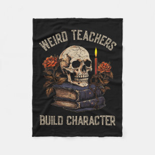 Skeleton Buch Blumenschädel Halloween Lehrerin Fra Fleecedecke