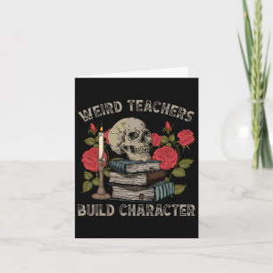 Skeleton Buch Blumenschädel Halloween Lehrersprech Karte