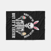 Skeleton Bunny Deside, aber Ostern Funny Funny Wom Fleecedecke (Vorderseite (Horizontal))