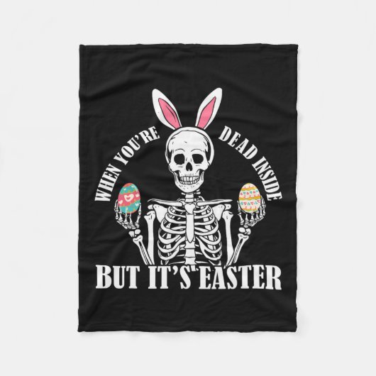 Skeleton Bunny Deside, aber Ostern Funny Funny Wom Fleecedecke (Vorderseite)