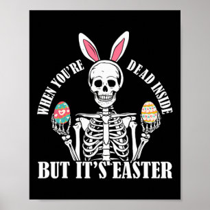 Skeleton Bunny Deside, aber Ostern Funny Funny Wom Poster