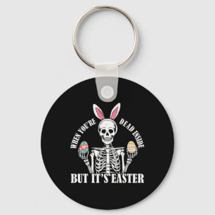 Skeleton Bunny Deside, aber Ostern Funny Funny Wom Schlüsselanhänger
