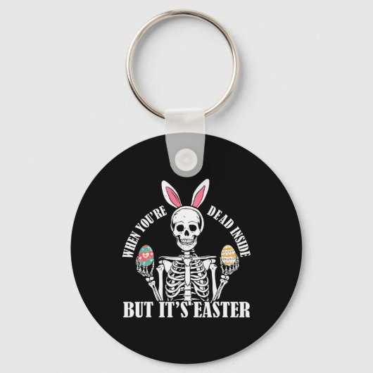 Skeleton Bunny Deside, aber Ostern Funny Funny Wom Schlüsselanhänger (Vorderseite)