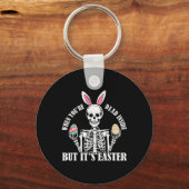 Skeleton Bunny Deside, aber Ostern Funny Funny Wom Schlüsselanhänger (Vorderseite)
