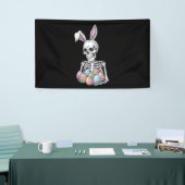 Skeleton Bunny Holding Ostereier Funny Rabbit Banner (Messeveranstaltung)