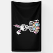 Skeleton Bunny Holding Ostereier Funny Rabbit Banner (Vertikal)