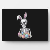 Skeleton Bunny Holding Ostereier Funny Rabbit Fotoplatte (Vorderseite)