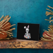 Skeleton Bunny Holding Ostereier Funny Rabbit Fotoplatte (Seite)