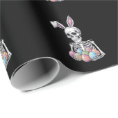 Skeleton Bunny Holding Ostereier Funny Rabbit Geschenkpapier (Rolleneckpunkt)