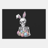 Skeleton Bunny Holding Ostereier Funny Rabbit Geschenkpapier Set (Vorderseite)