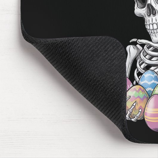 Skeleton Bunny Holding Ostereier Funny Rabbit Mousepad (Ecke)