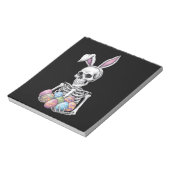 Skeleton Bunny Holding Ostereier Funny Rabbit Notizblock (Rotiert)
