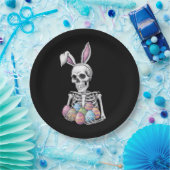 Skeleton Bunny Holding Ostereier Funny Rabbit Pappteller (Party)