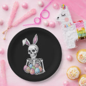 Skeleton Bunny Holding Ostereier Funny Rabbit Pappteller (Party)