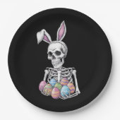 Skeleton Bunny Holding Ostereier Funny Rabbit Pappteller (Vorderseite)
