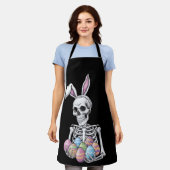 Skeleton Bunny Holding Ostereier Funny Rabbit Schürze (Getragen)