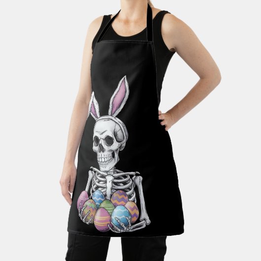 Skeleton Bunny Holding Ostereier Funny Rabbit Schürze (InSitu)