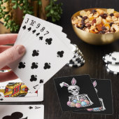 Skeleton Bunny Holding Ostereier Funny Rabbit Spielkarten (In Situ)