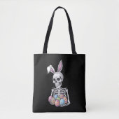 Skeleton Bunny Holding Ostereier Funny Rabbit Tasche (Vorderseite)