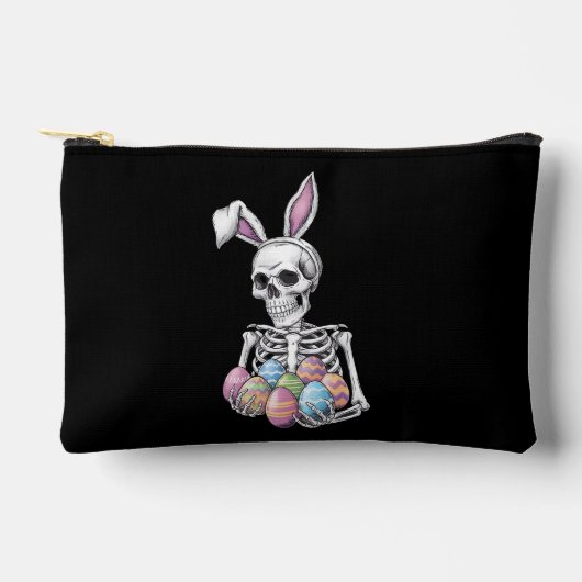 Skeleton Bunny Holding Ostereier Funny Rabbit Zubehörtasche (Vorderseite)