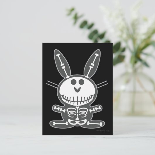 Skeleton Bunny Postkarte (Stehend Vorderseite)
