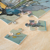 Skeleton Butterfly Fairy mit Wildblumen Puzzle (Seite)