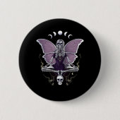 Skeleton Butterfly Goth Button (Vorderseite)